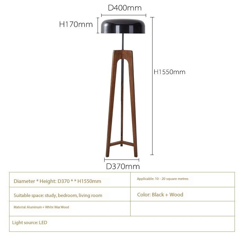 Lampadaire mid century modern en bois massif | AUREN