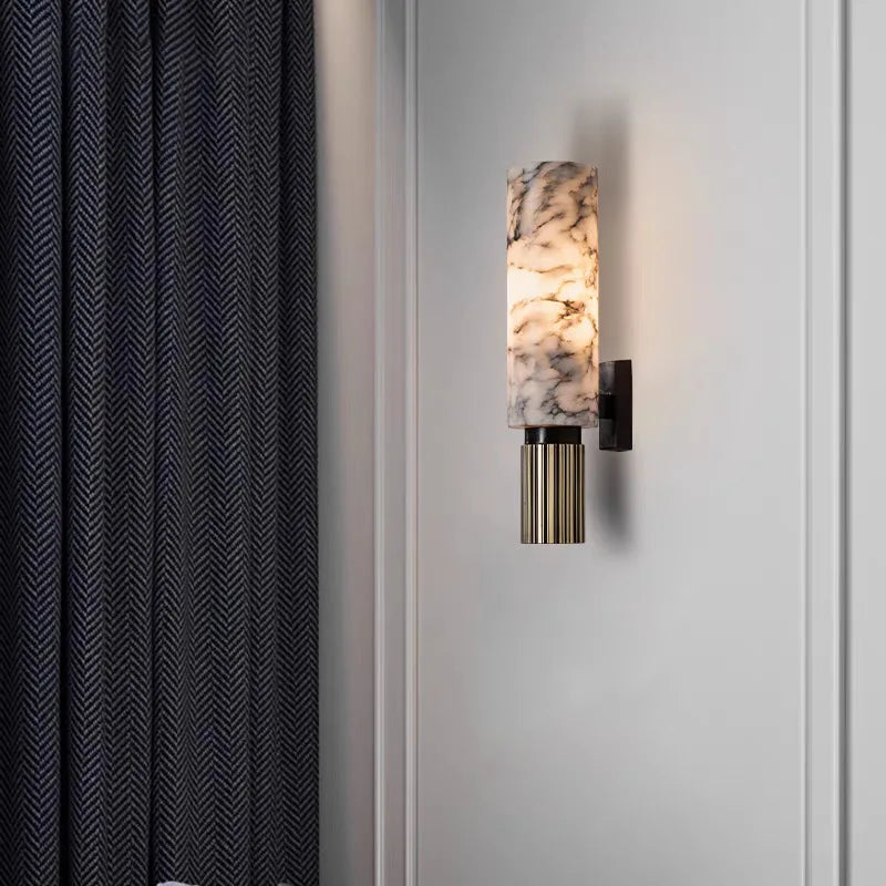 Design wall sconce in marble and brass | NATALIA
