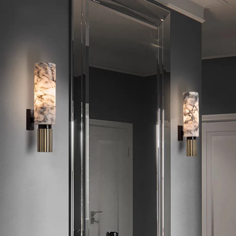 Design wall sconce in marble and brass | NATALIA