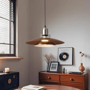Suspension mid century modern en métal et noyer  | MIDORI