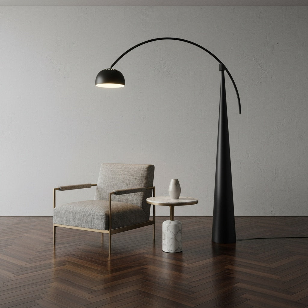 Lampadaire arc design contemporain noir | GRAVIT