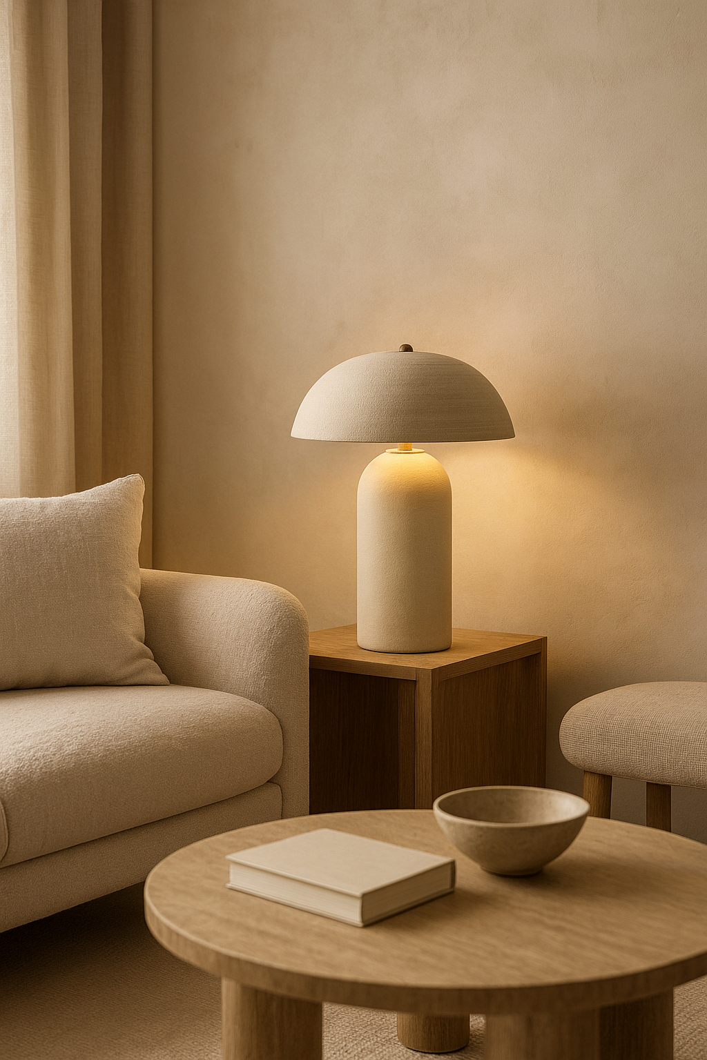 Lampe champignon en céramique artisanale | KURA