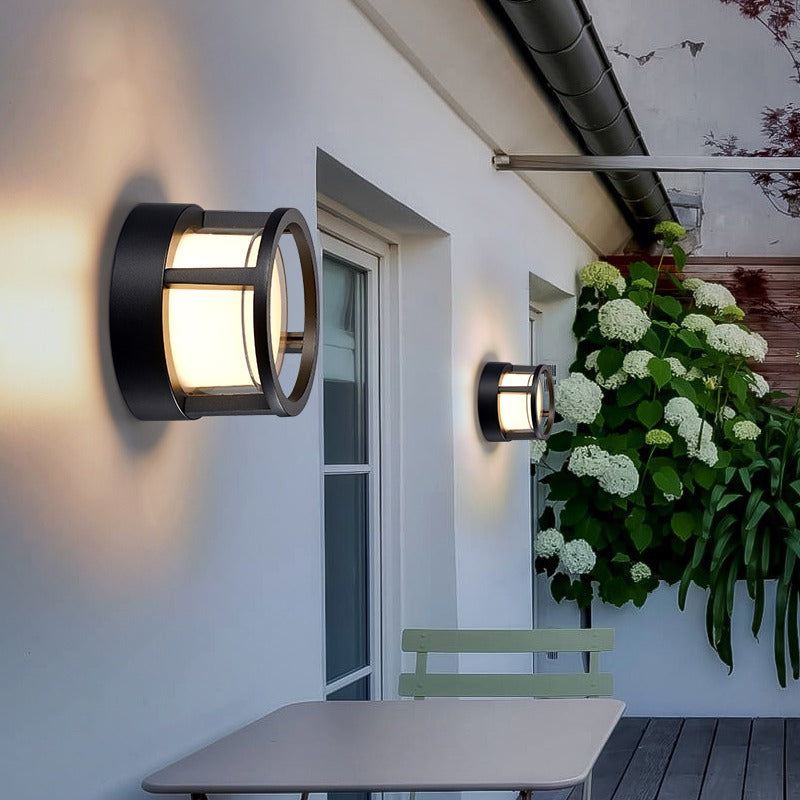 Luminaire extérieur décoratif | AURORA-Rond-Noir/Blanc-Glowe-Studio
