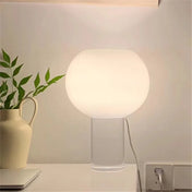 Lampe à poser globe en verre opalin | LUNAE