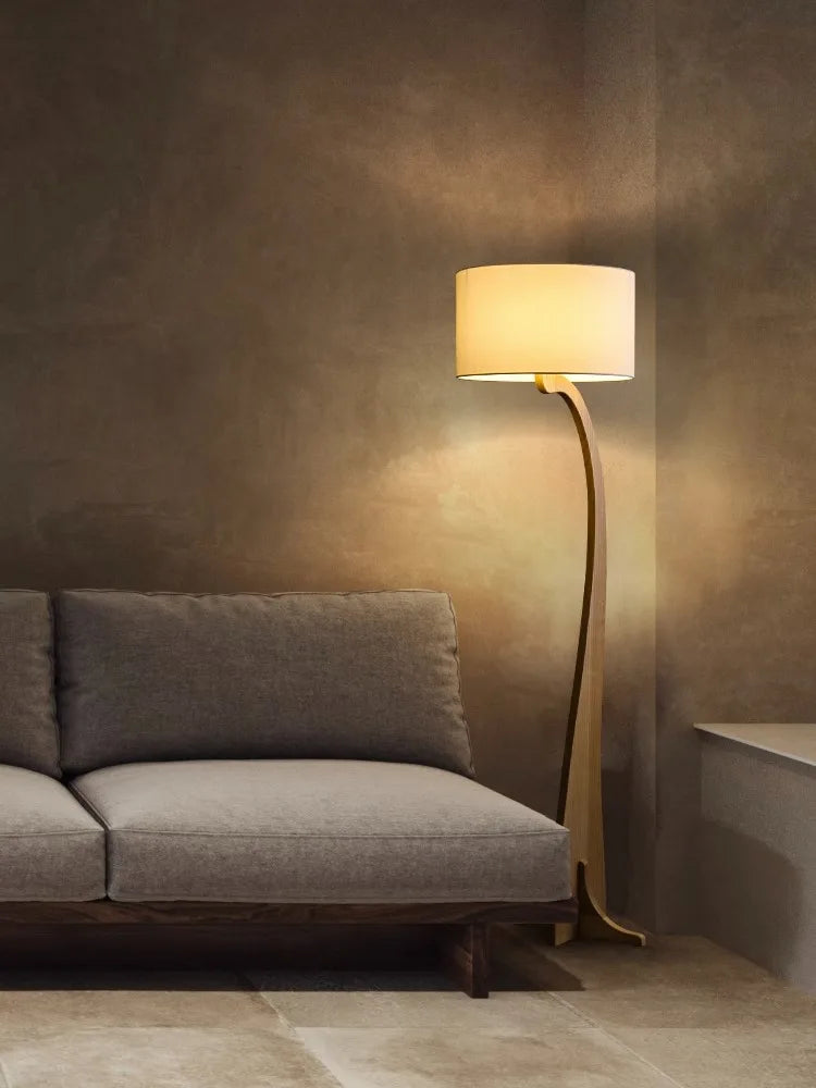 Modern wooden floor lamp
