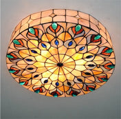 Plafonnier LED verre et métal vintage doré | GEKEZO