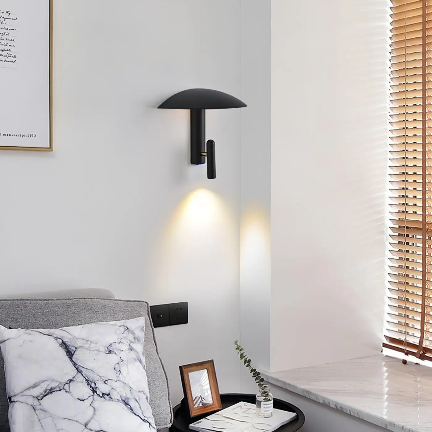 Applique murale abat-jour noir et blanc style scandinave — vue 2