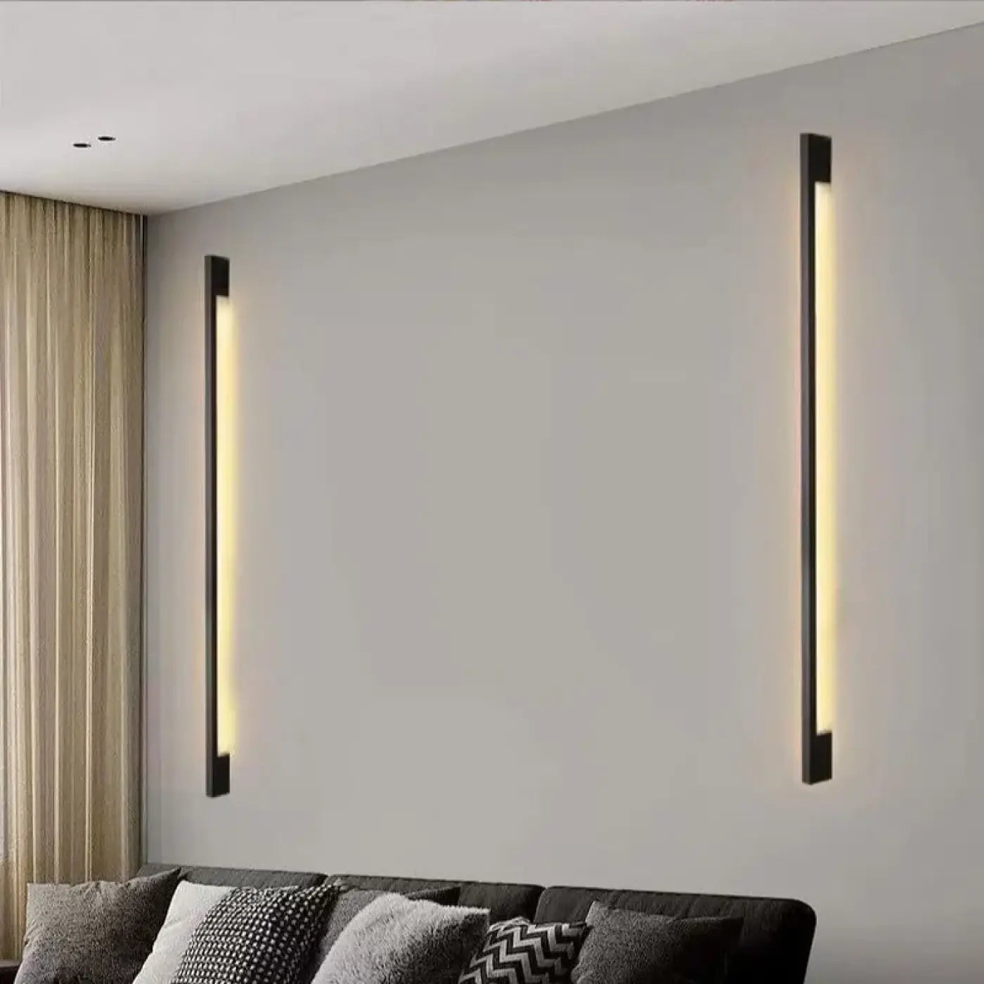 Applique murale barre LED noire intensité réglable — vue 1