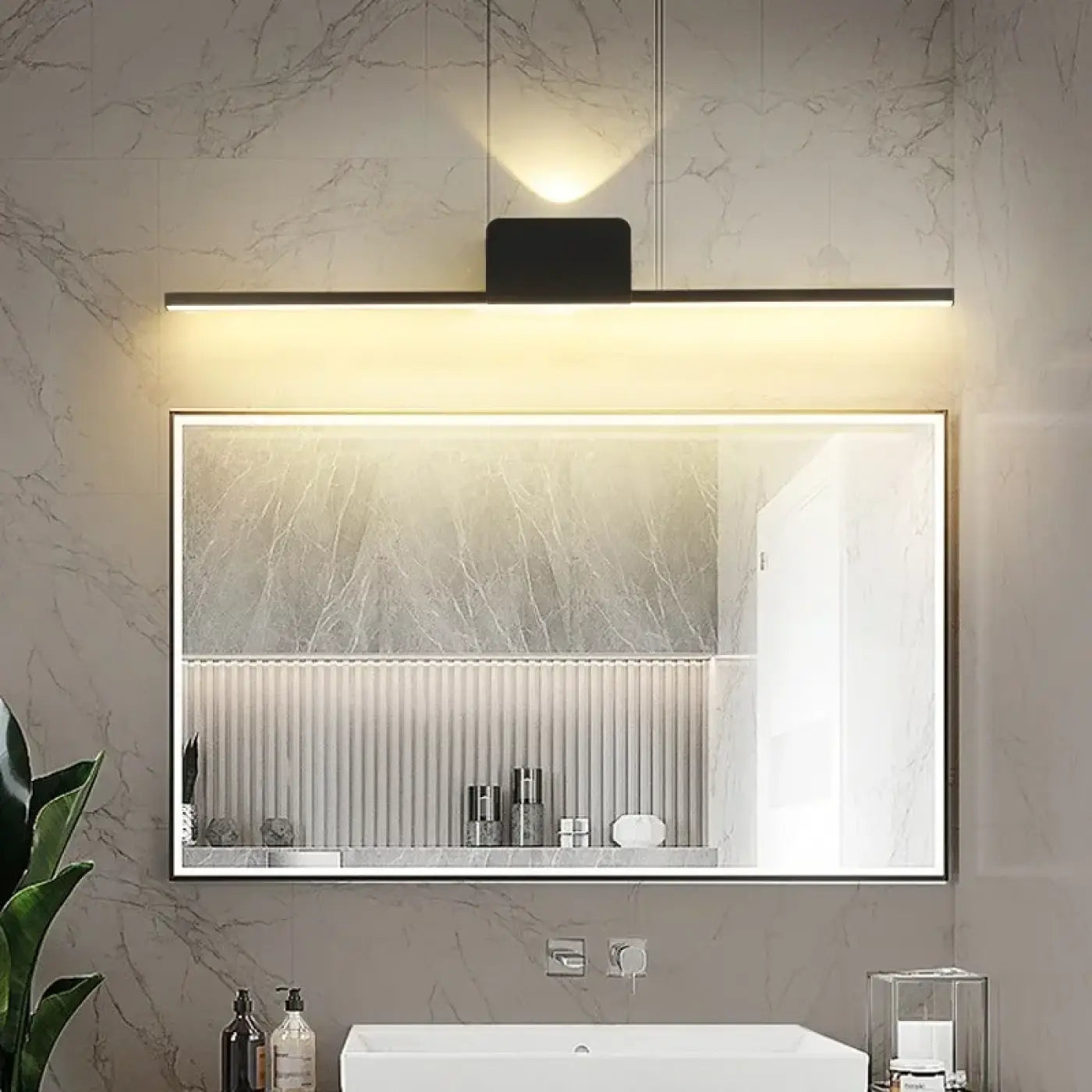 Applique murale barre LED noire pour miroir 40 ou — vue 1
