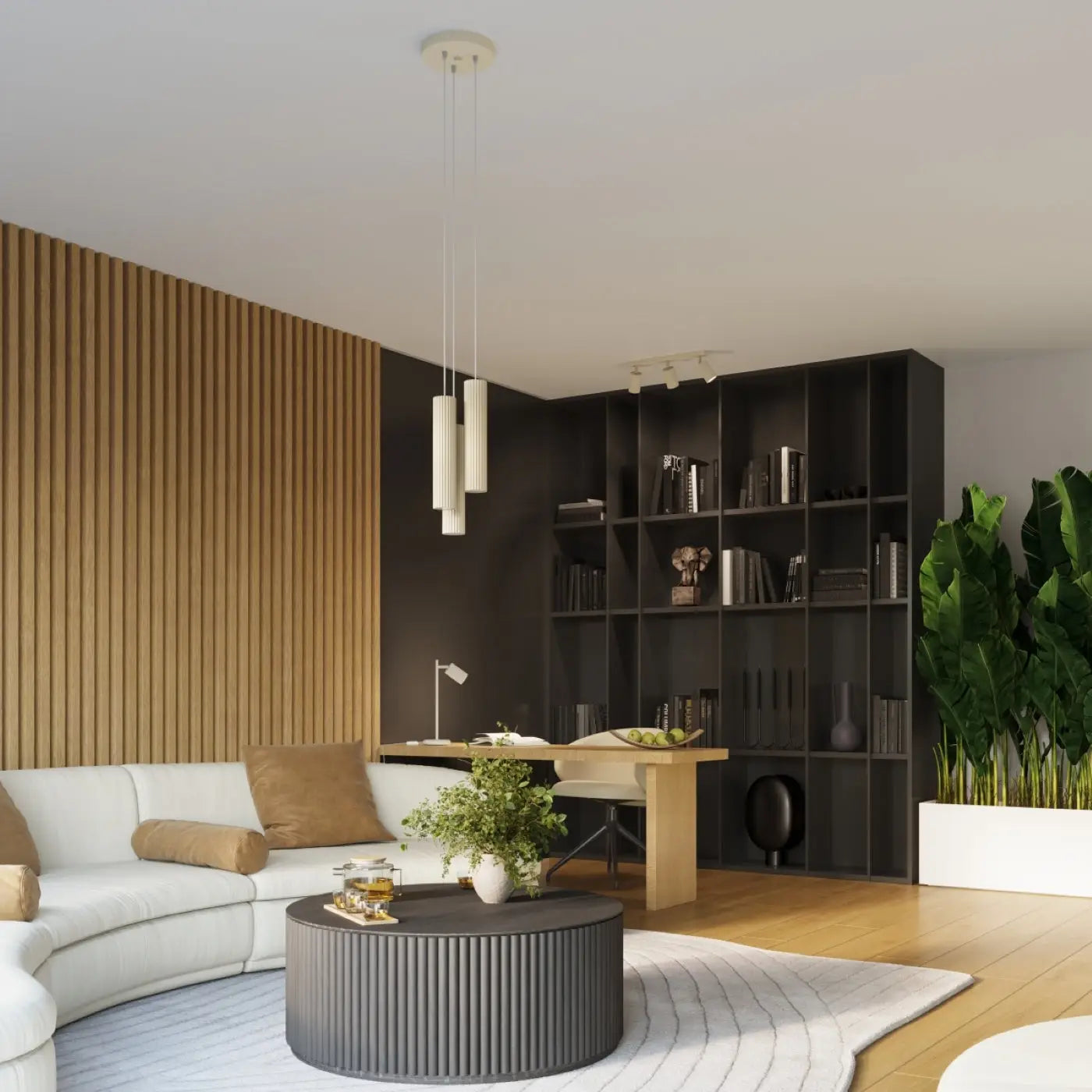 Applique murale beige cannelée en aluminium LED — vue 9