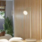 Applique murale beige cannelée LED double faisceau — vue 9