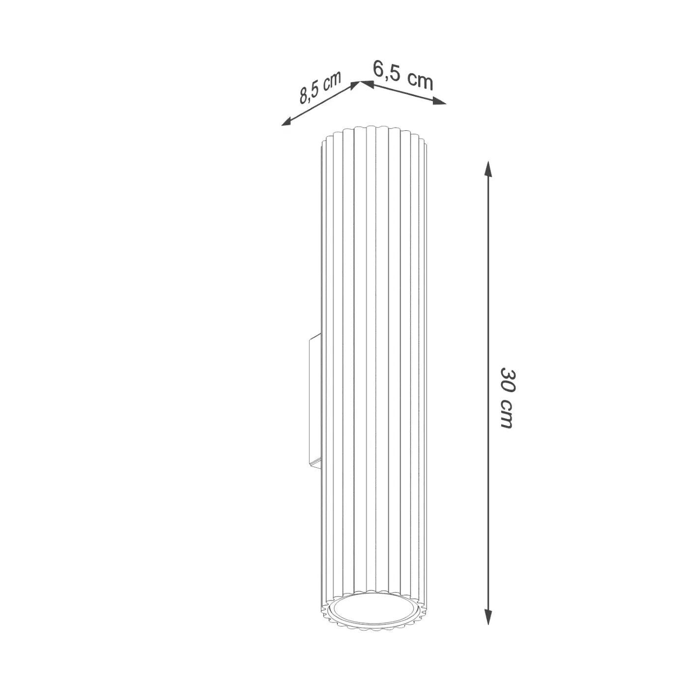 Applique murale blanche cannelée LED double faisceau — vue 10