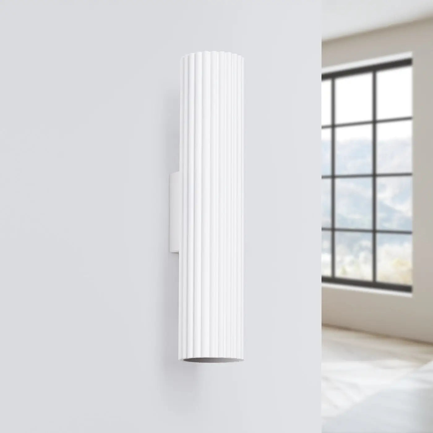 Applique murale blanche cannelée LED double faisceau — vue 2