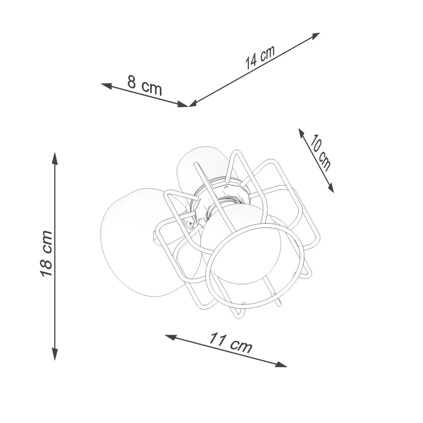 Applique murale blanche spot et grille en métal 4000K — vue 8