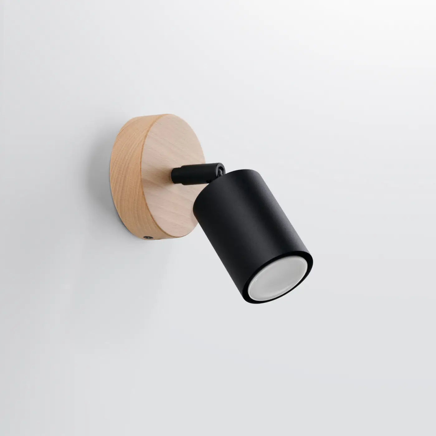Applique murale bois et métal avec spot noir contemporain — vue 2