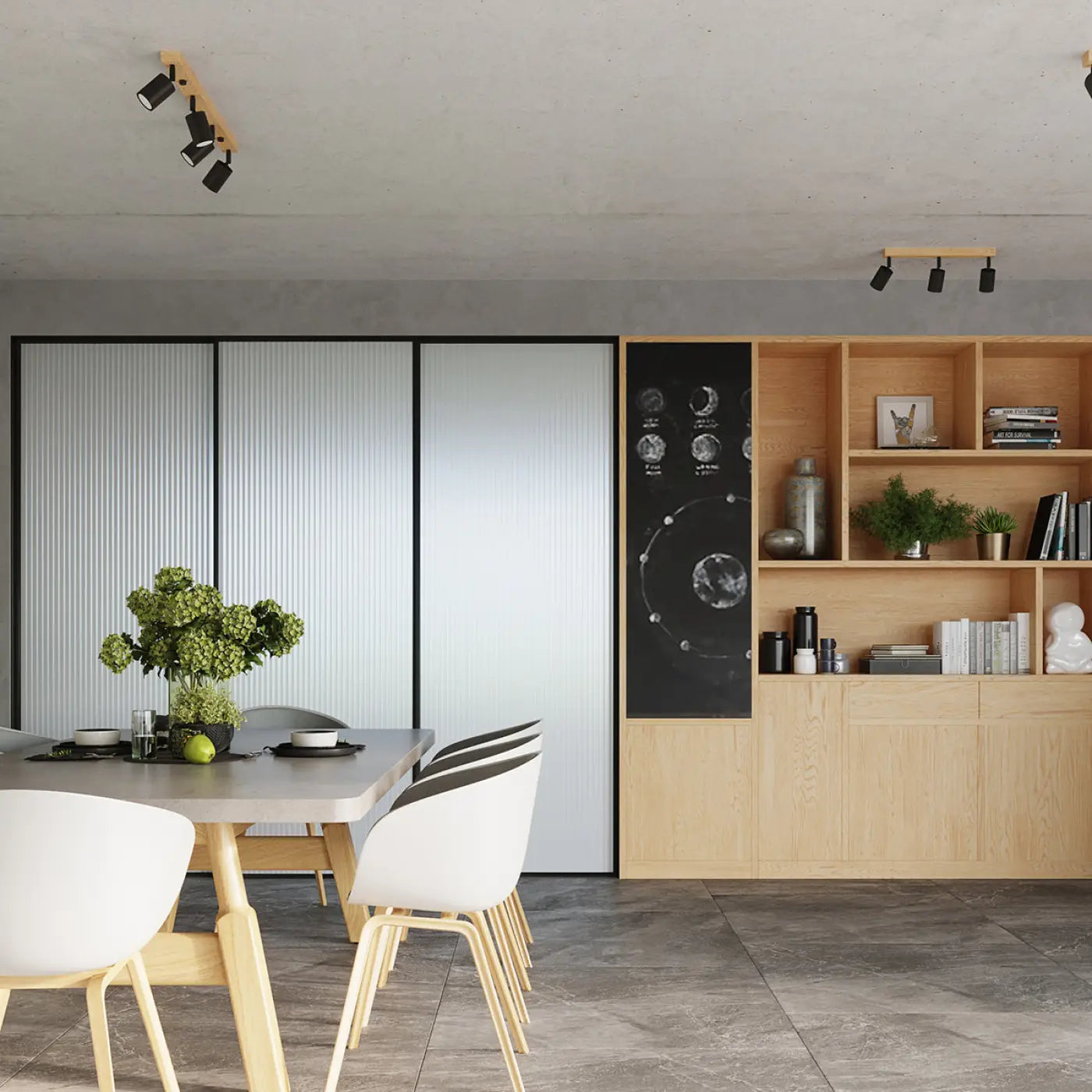 Applique murale bois et métal avec spot noir contemporain — vue 6