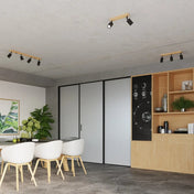 Applique murale bois et métal avec spot noir contemporain — vue 7