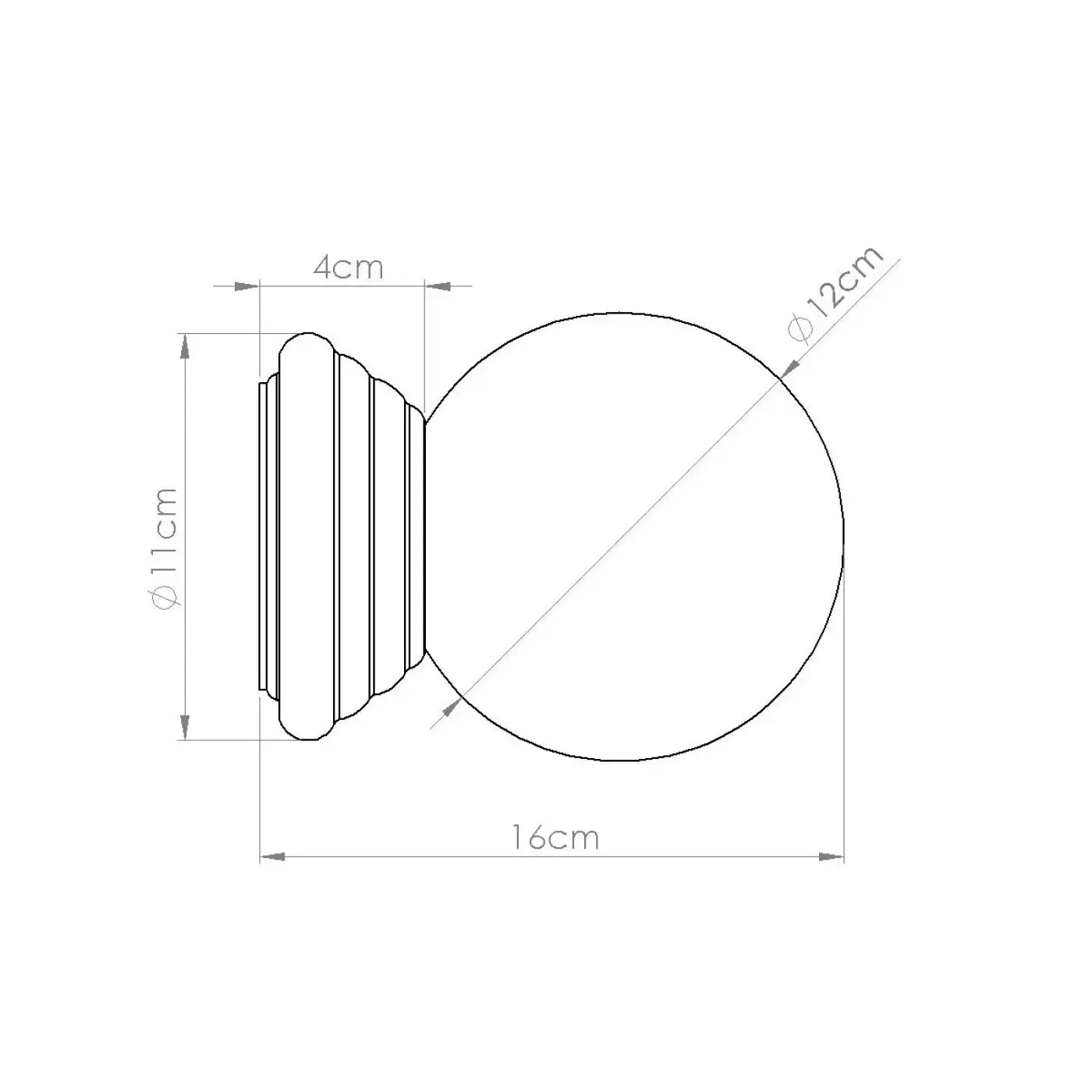 Applique murale boule opaline blanche céramique G9 — vue 12