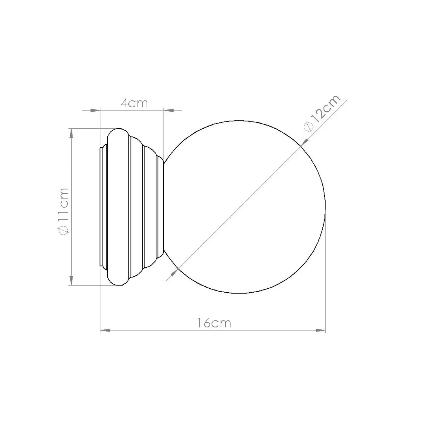 Applique murale boule opaline jaune céramique IP44 — vue 12