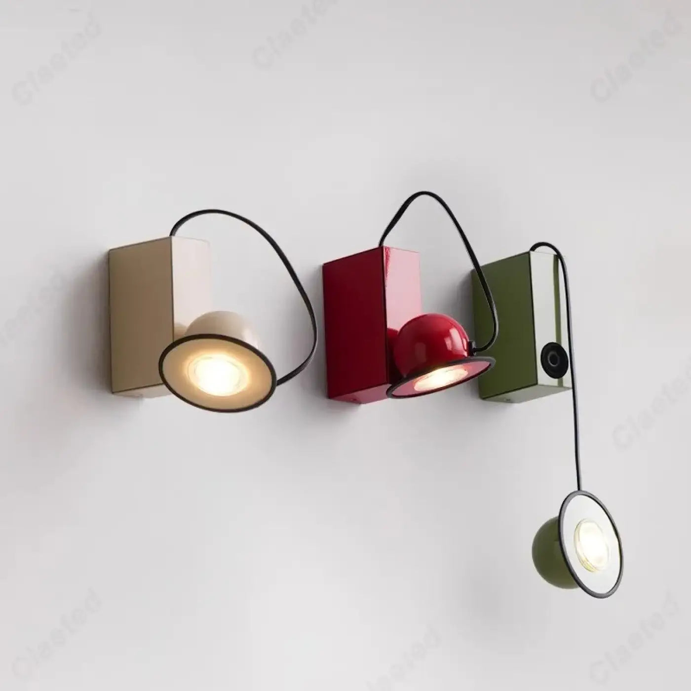 Applique murale compacte en métal vert rouge ou beige — vue 5