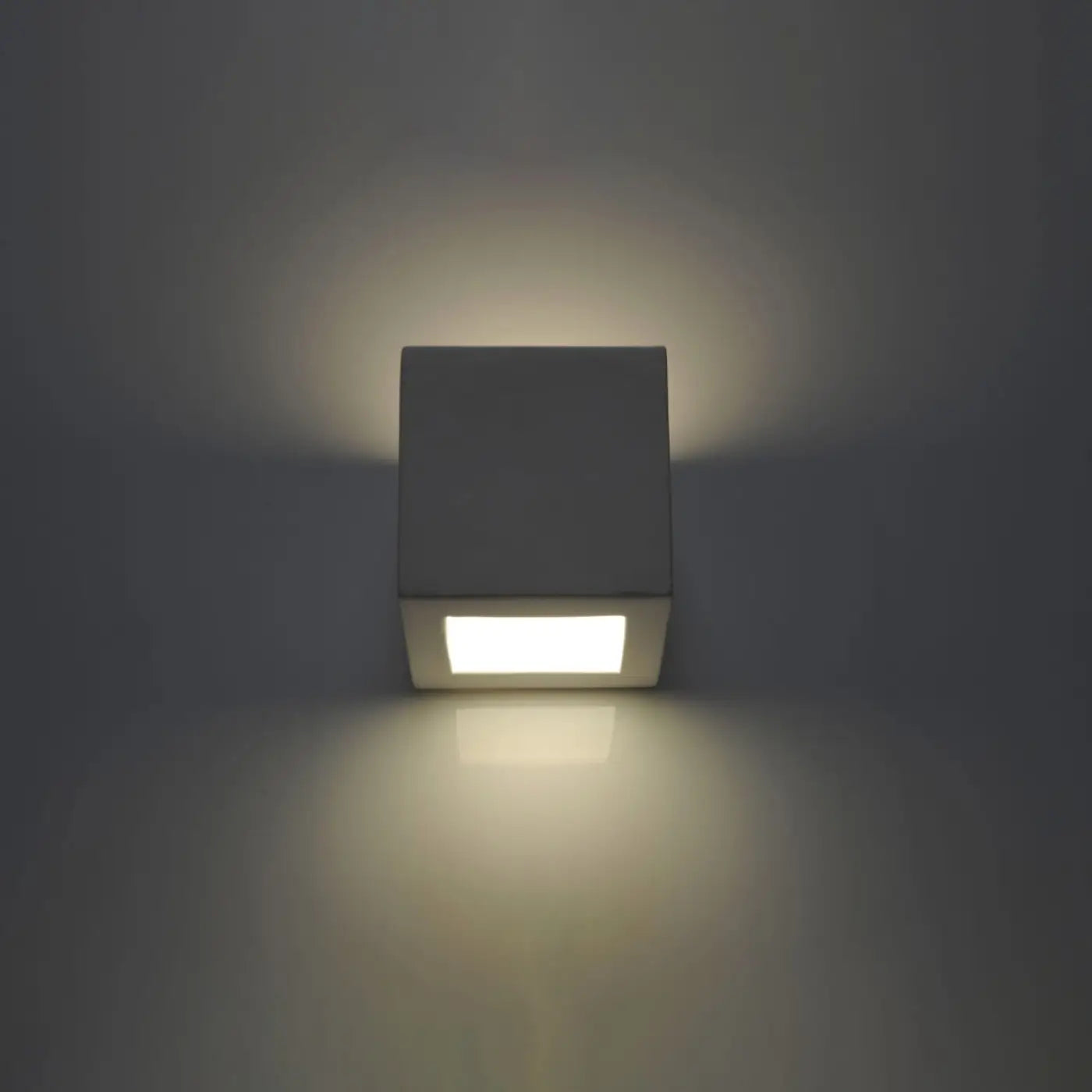 Applique murale cube en céramique blanche et verre E27 — vue 1