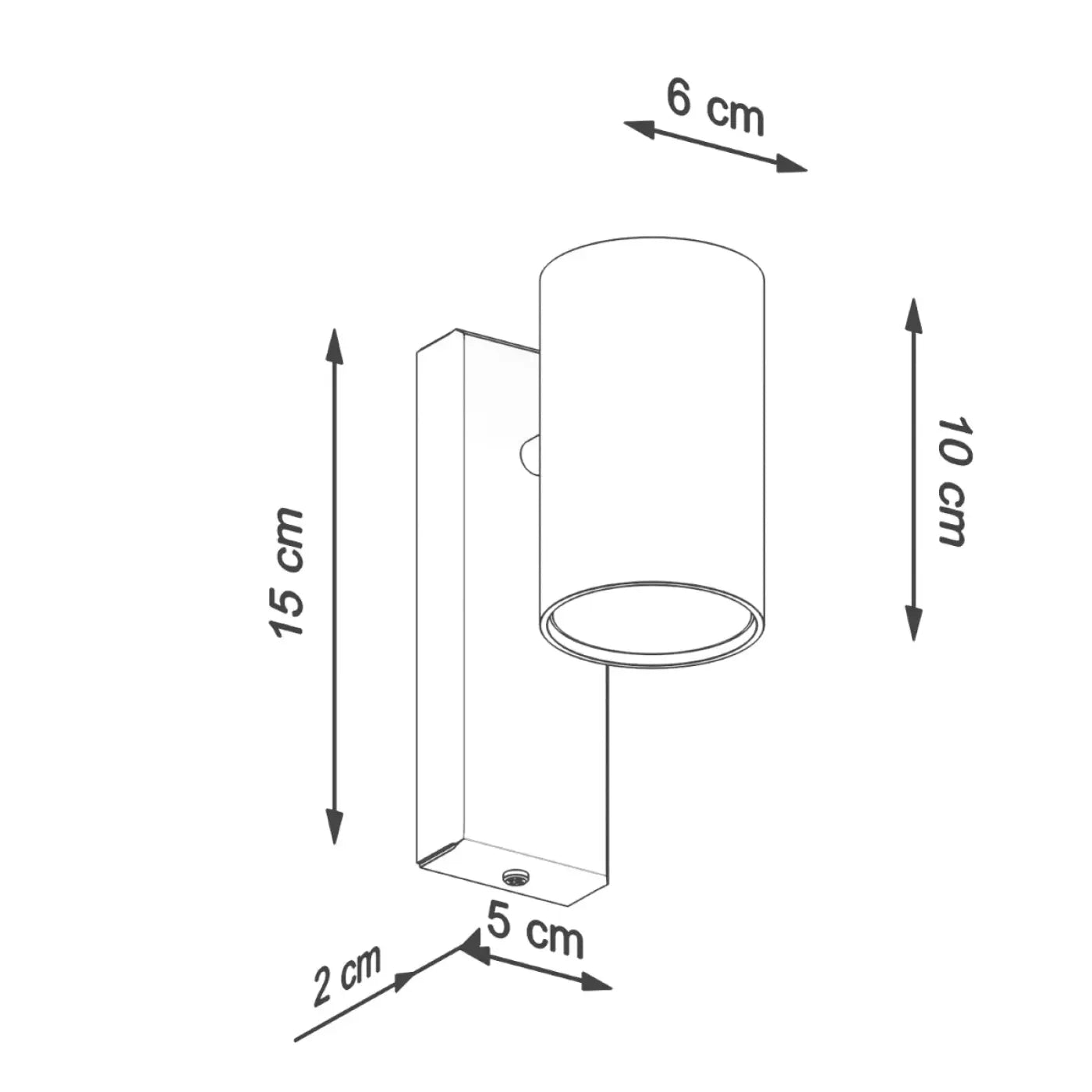 Applique murale cylindre en métal blanc GU10 4000K — vue 7