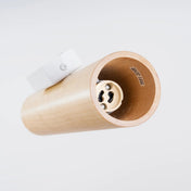Applique murale cylindrique bois et tissu à 2 lumières — vue 3
