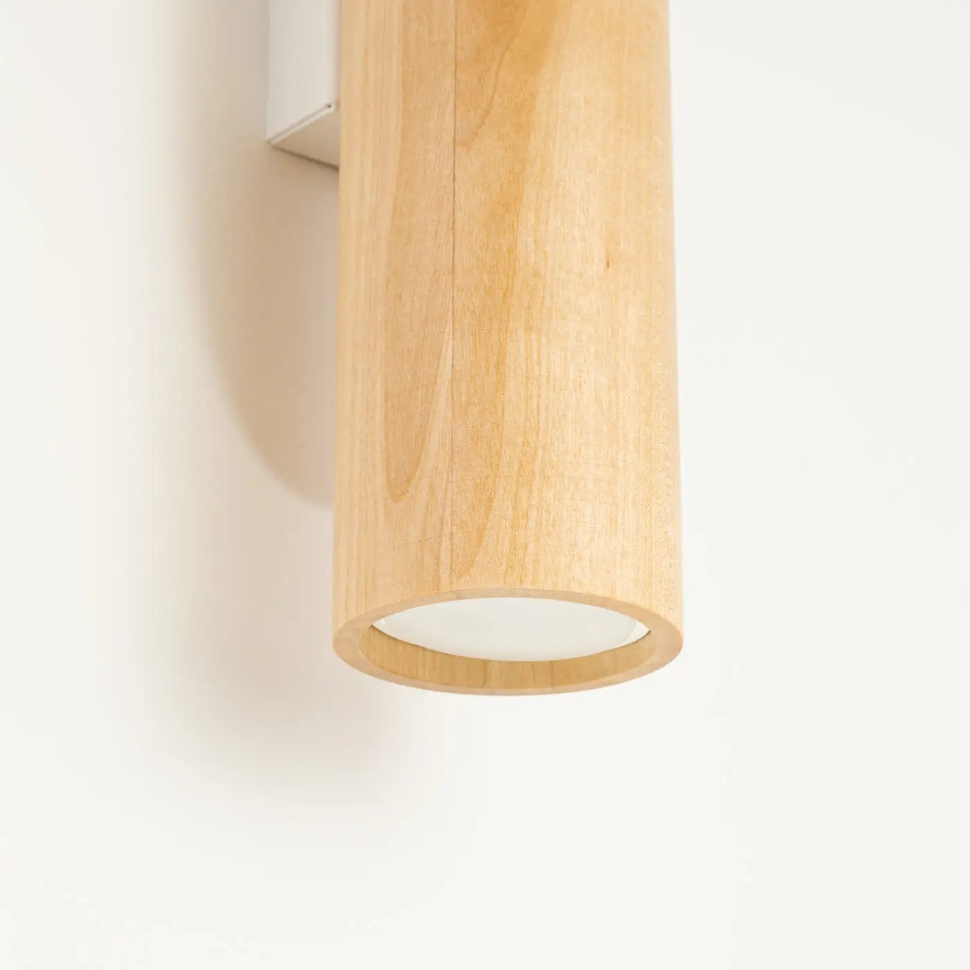 Applique murale cylindrique bois et tissu à 2 lumières — vue 6