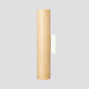 Applique murale cylindrique bois et tissu à 2 lumières — vue 8