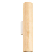 Applique murale cylindrique bois et tissu à 2 lumières — vue 9