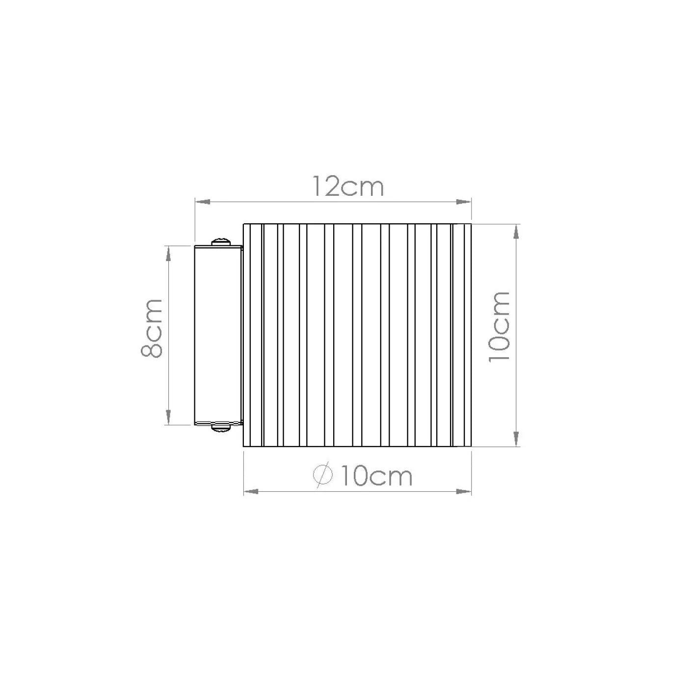 Applique murale cylindrique cannelée blanche en aluminium G9 — vue 12