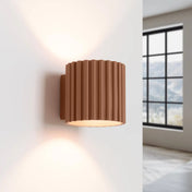 Applique murale cylindrique cannelée moka en aluminium G9 — vue 1