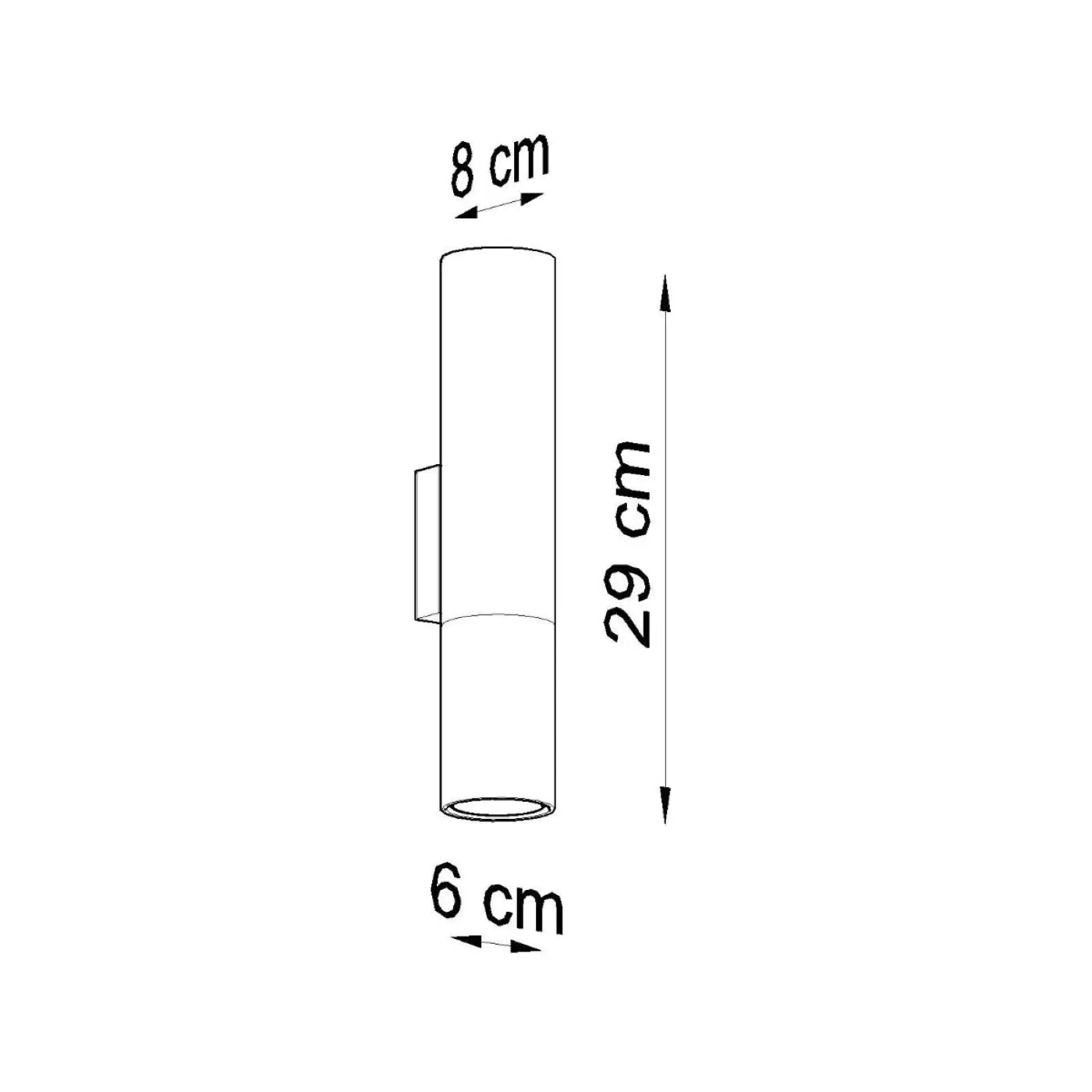 Applique murale cylindrique noire et cuivre 2 lumières — vue 7