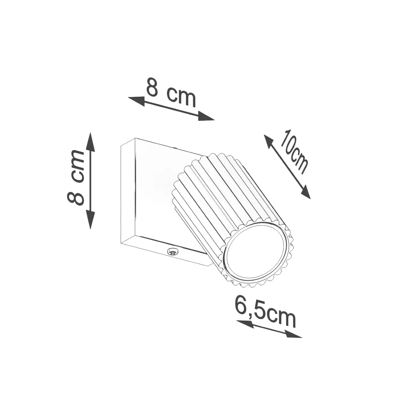 Applique murale cylindrique striée dorée en aluminium GU10 — vue 10