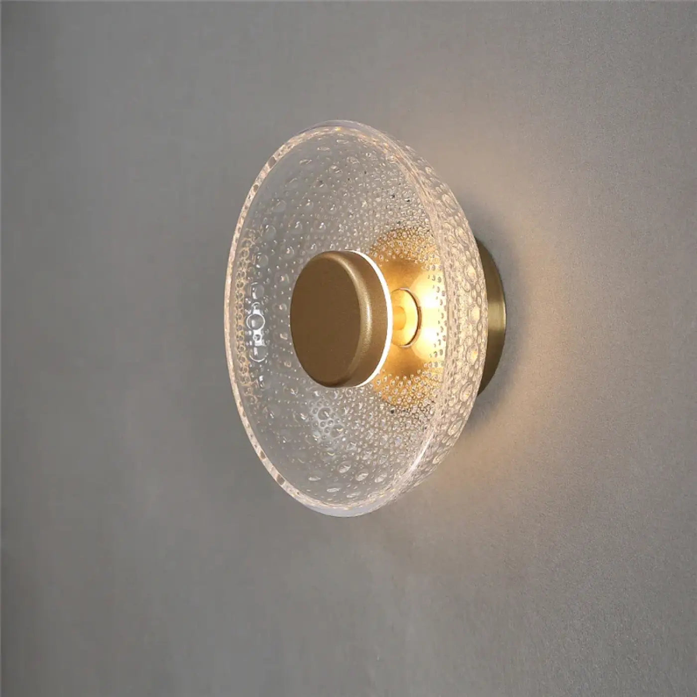 Plafonnier doré LED verre design circulaire | FASUGEK