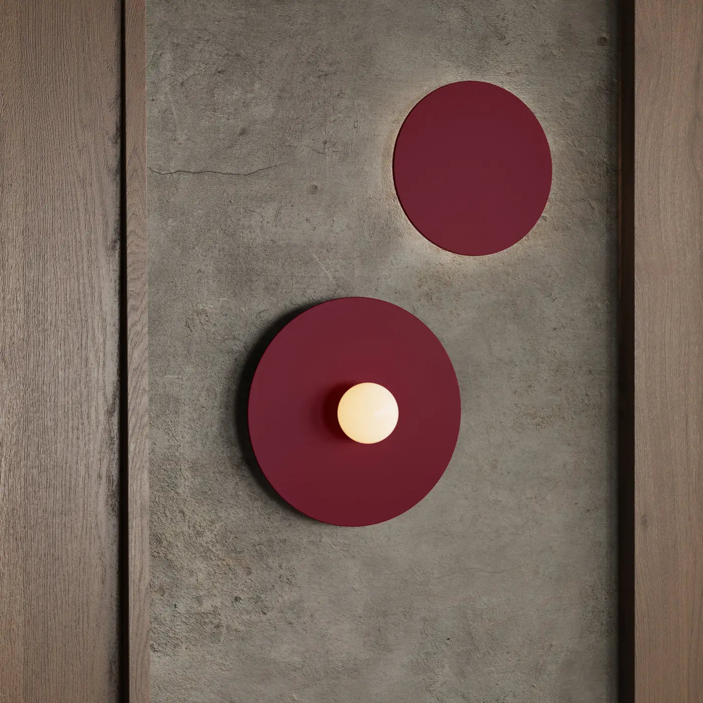 Applique murale disque beige en métal et verre — vue 3