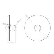 Applique murale disque beige en métal et verre — vue 8