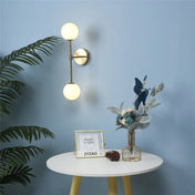 Applique murale dorée 2 globes en verre scandinave — vue 1