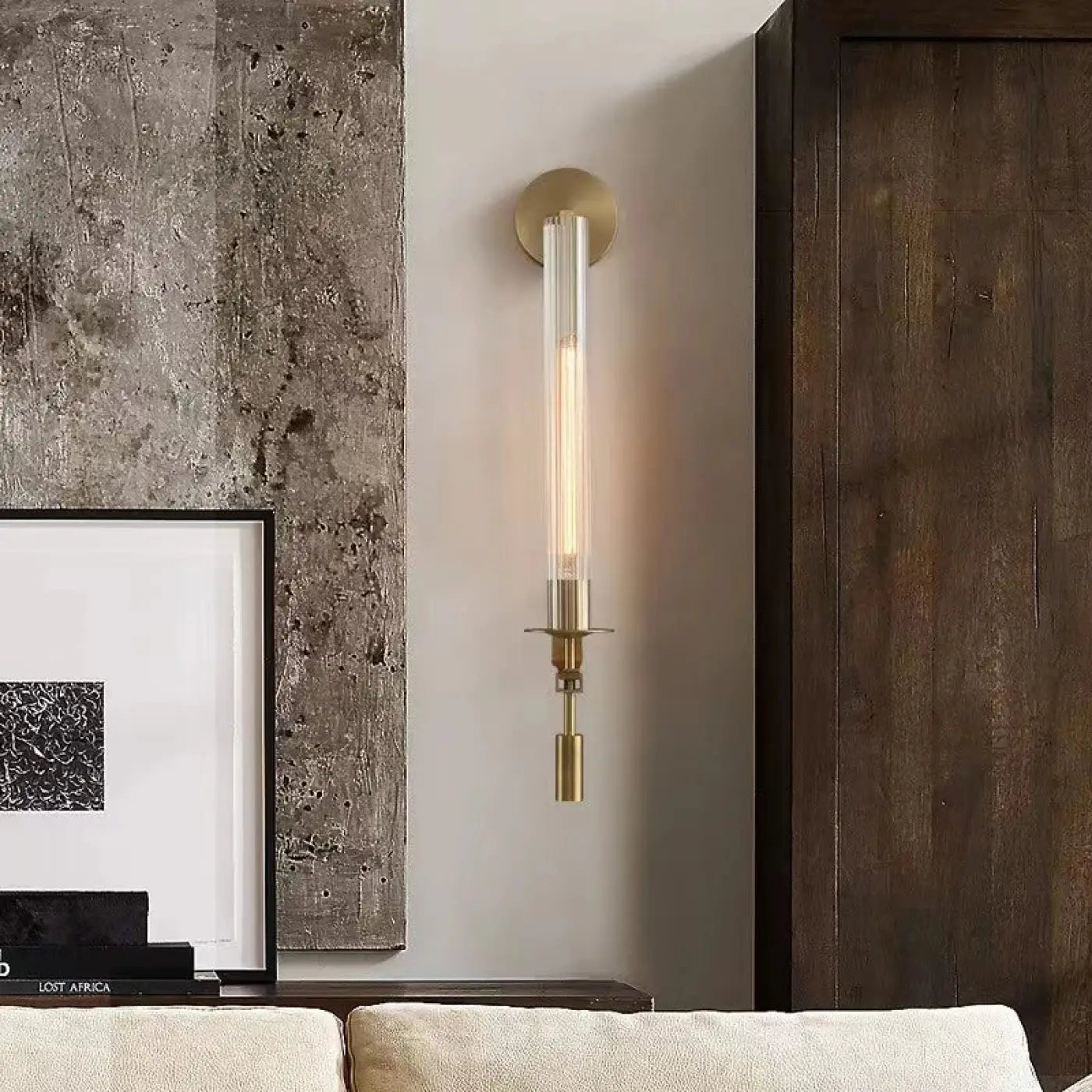 Applique murale dorée en métal industriel pour chambre — vue 2