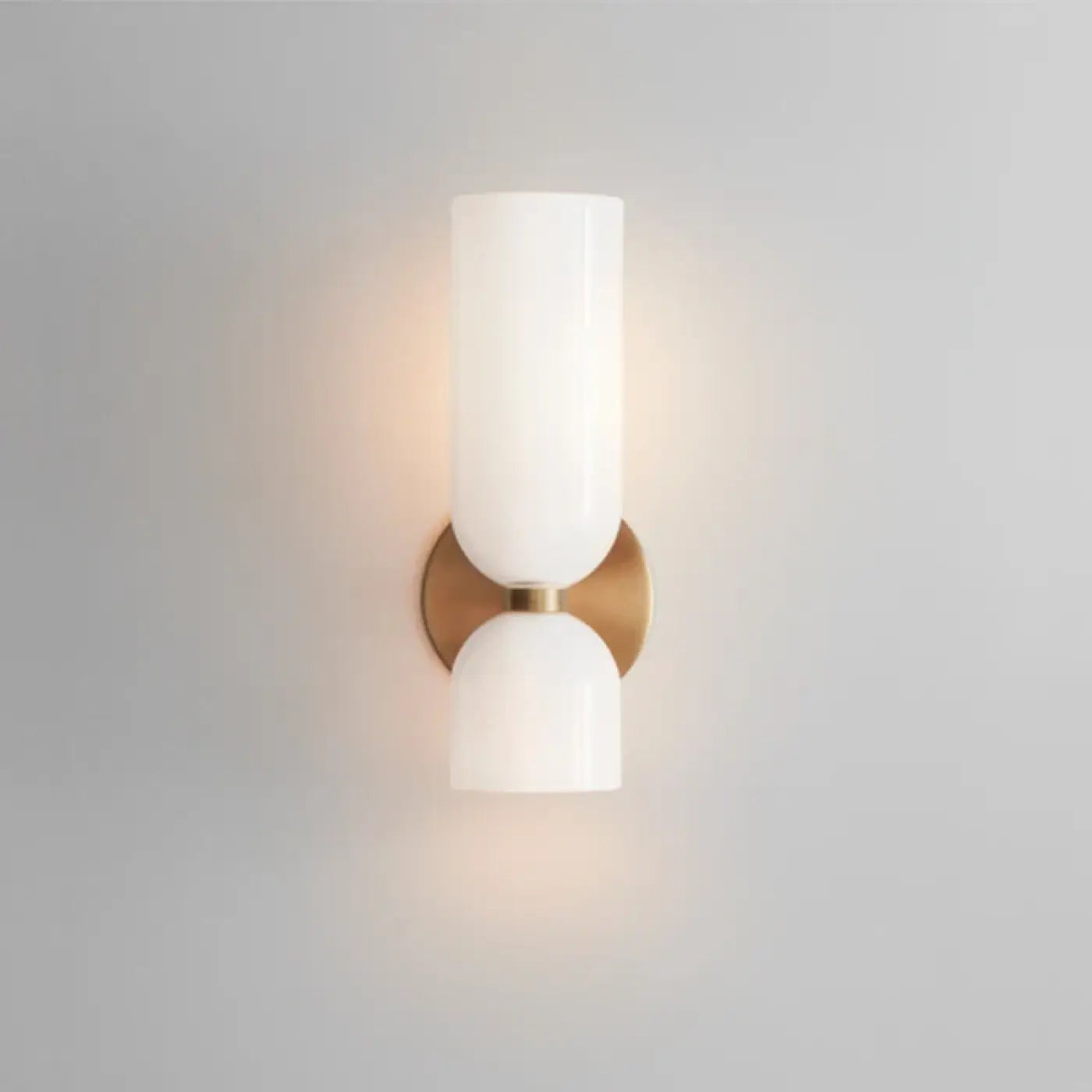 Applique murale double en verre et métal blanc E14 — vue 1