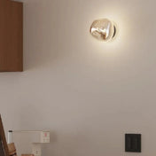 Applique murale en aluminium argent effet pierre brute — vue 4