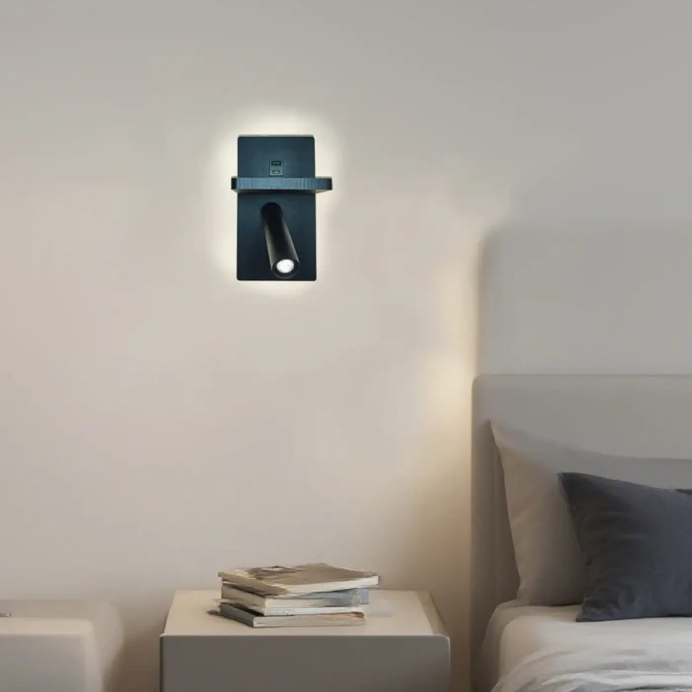 Applique murale en aluminium noir à luminosité réglable — vue 2