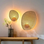 Applique murale en bambou tressé beige E27 moderne — vue 2