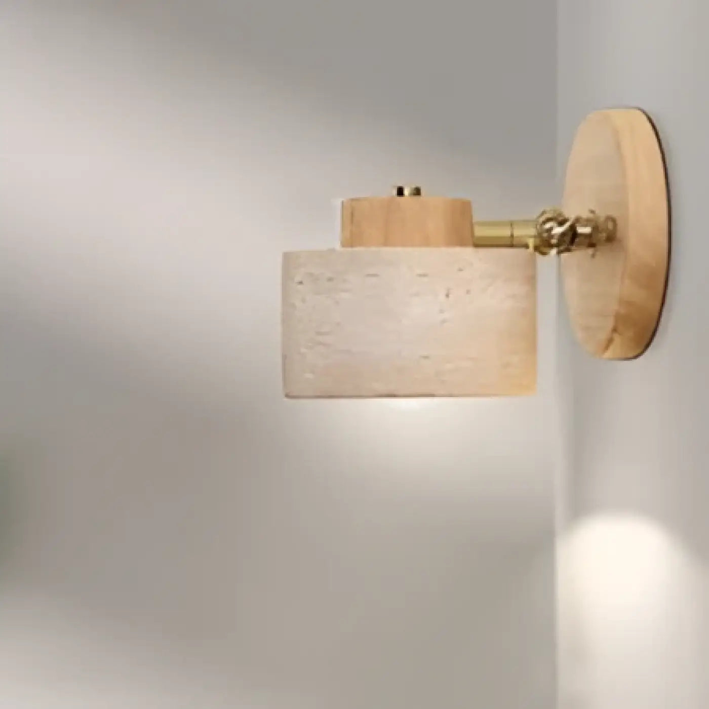 Applique murale en bois et pierre beige, style scandinave — vue 1