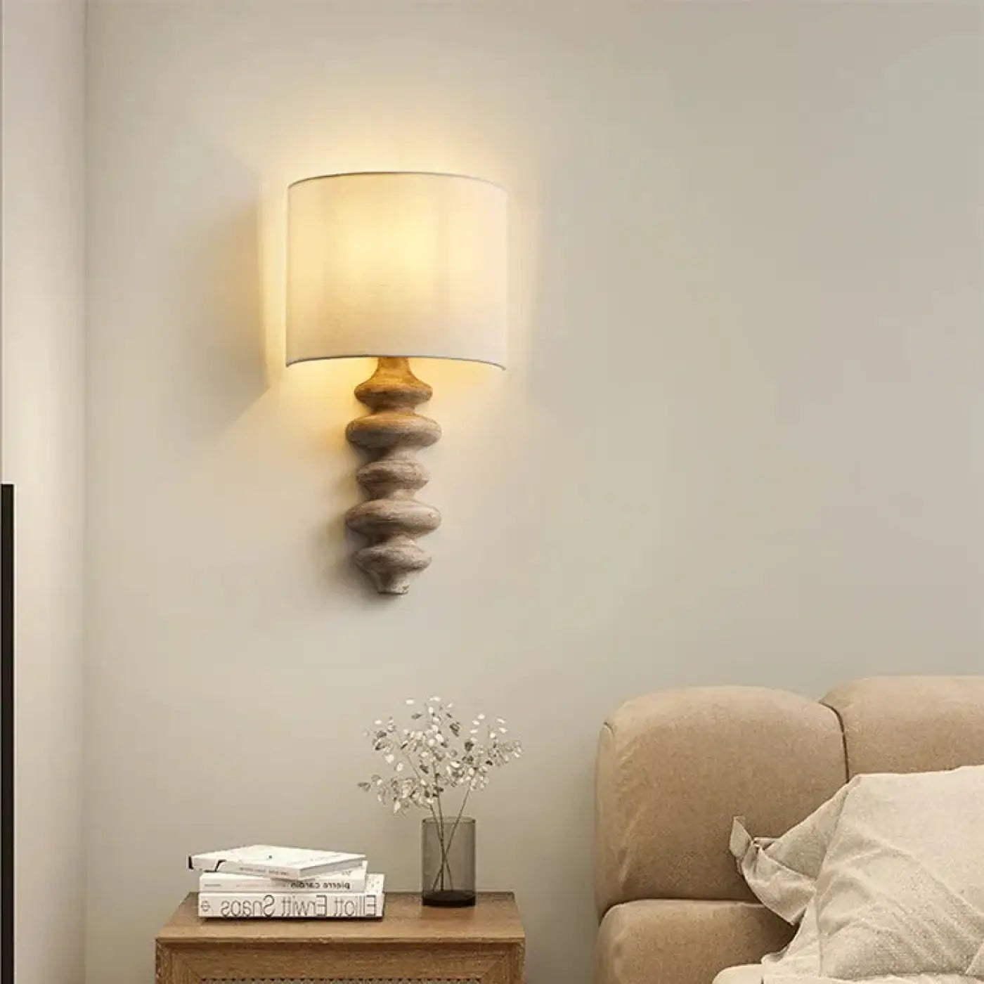 Applique murale en bois et tissu style scandinave E14 — vue 2