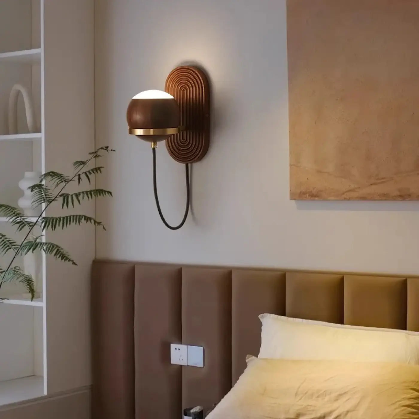 Applique murale en bois marron et acrylique moderne — vue 8