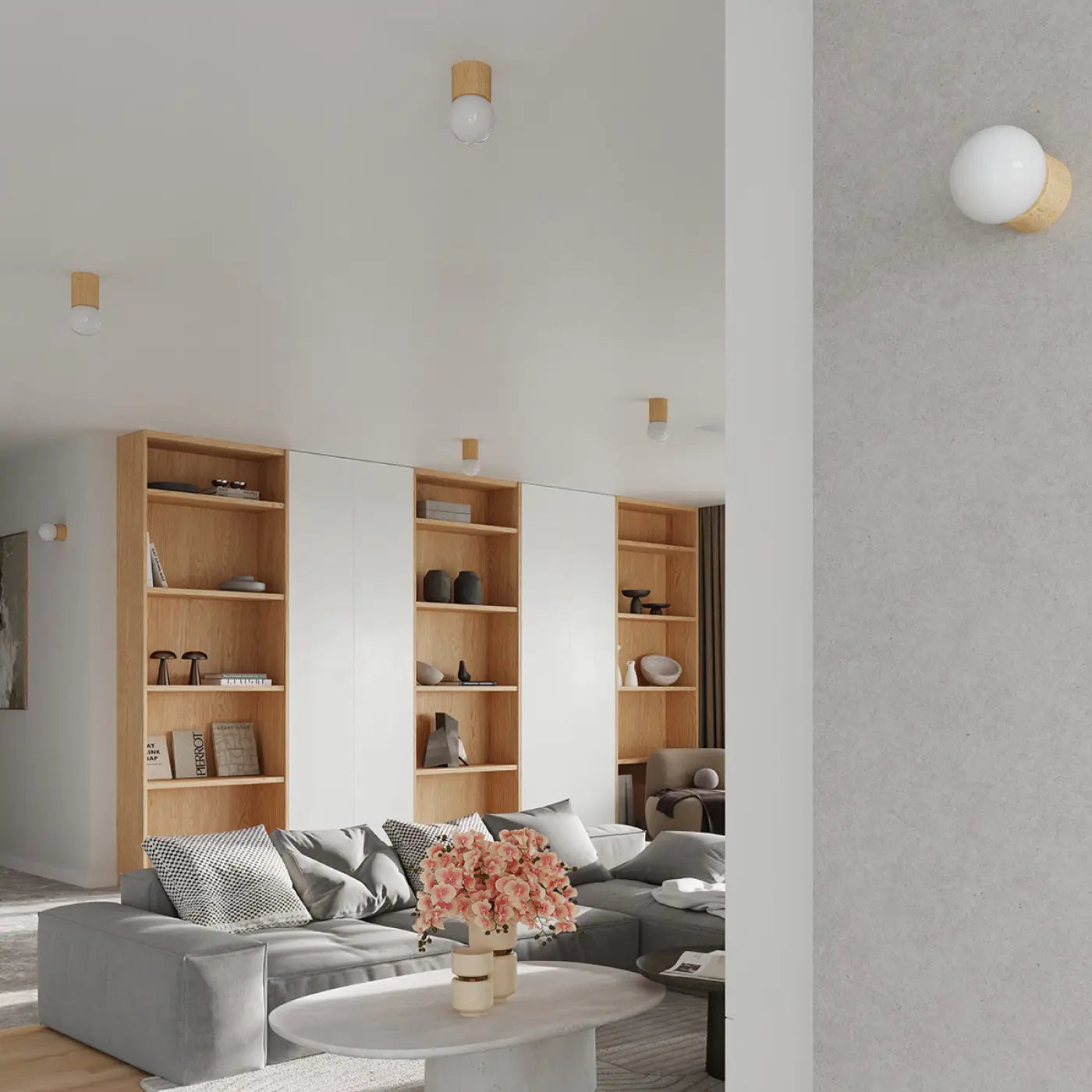 Applique murale en bois naturel et verre design moderne — vue 5