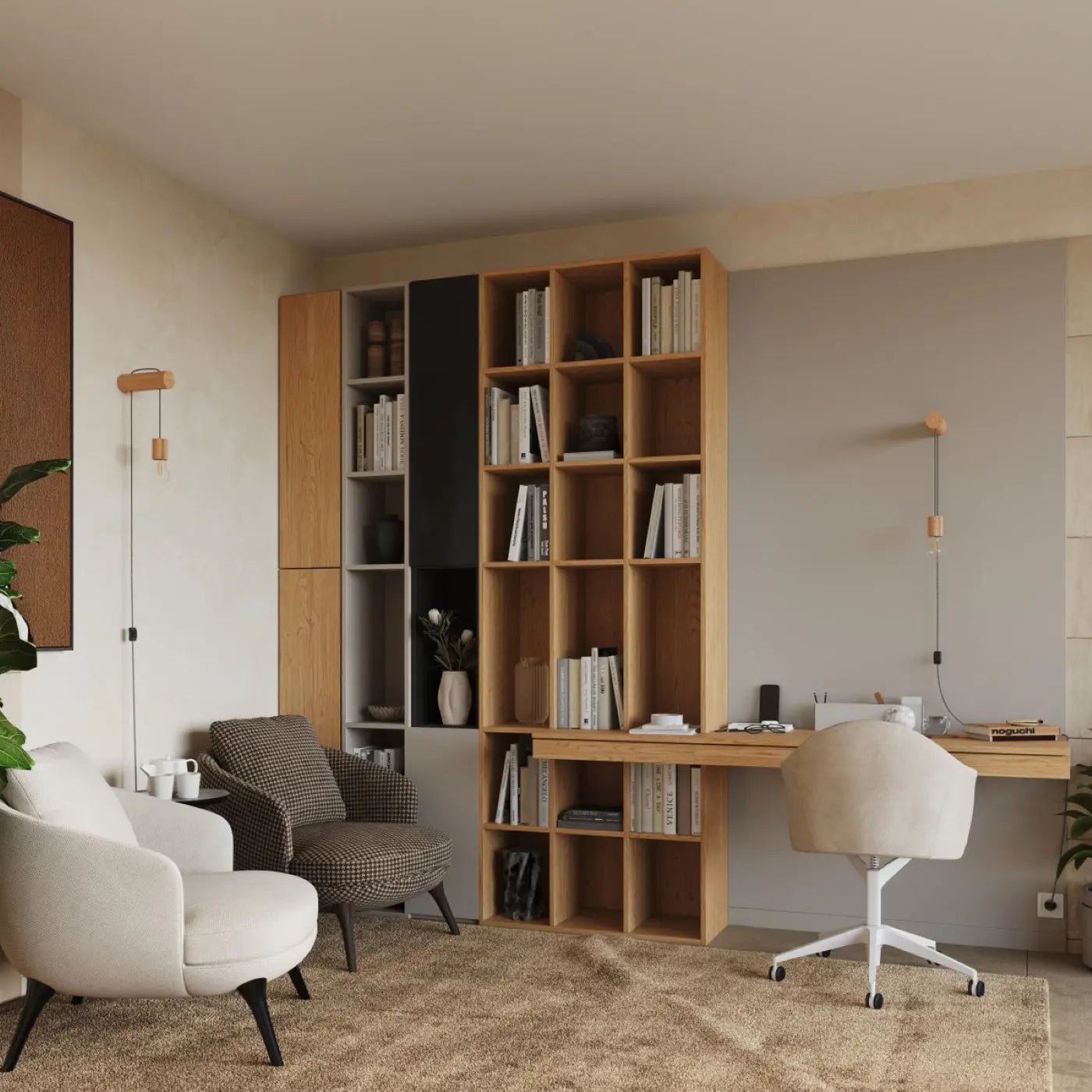 Applique murale en bois naturel et verre style scandinave — vue 11