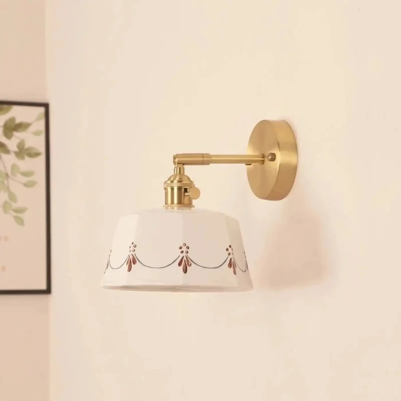 Applique murale en céramique blanche et laiton doré E27 — vue 5