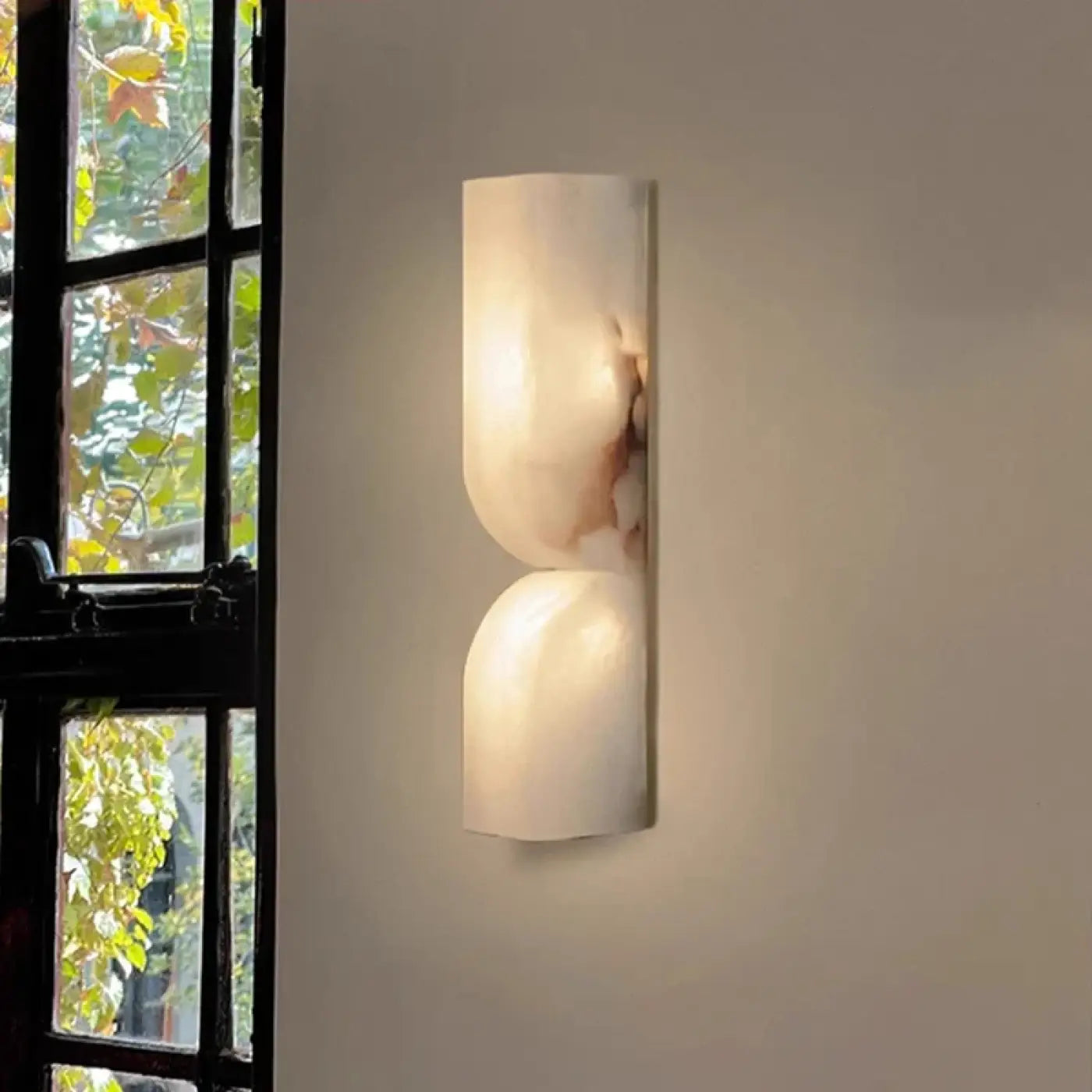 Applique murale en marbre blanc 2 lumières moderne — vue 2